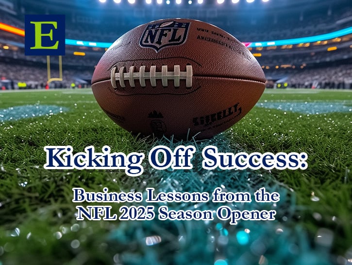 NFL Football on field with Kicking Off Success Business Lessons from the 2025 NFL Season Opener copy